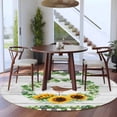 thumbnail image 3 of Round Rug 6Ft Washable Non-Slip, Spring Eucalyptus Sunflower Circle Area Rugs for Living Room Bedroom, Farmhouse Birds Gray Wood Indoor Floor Mats Carpet Runner for Home Decor Aesthetic, 3 of 8