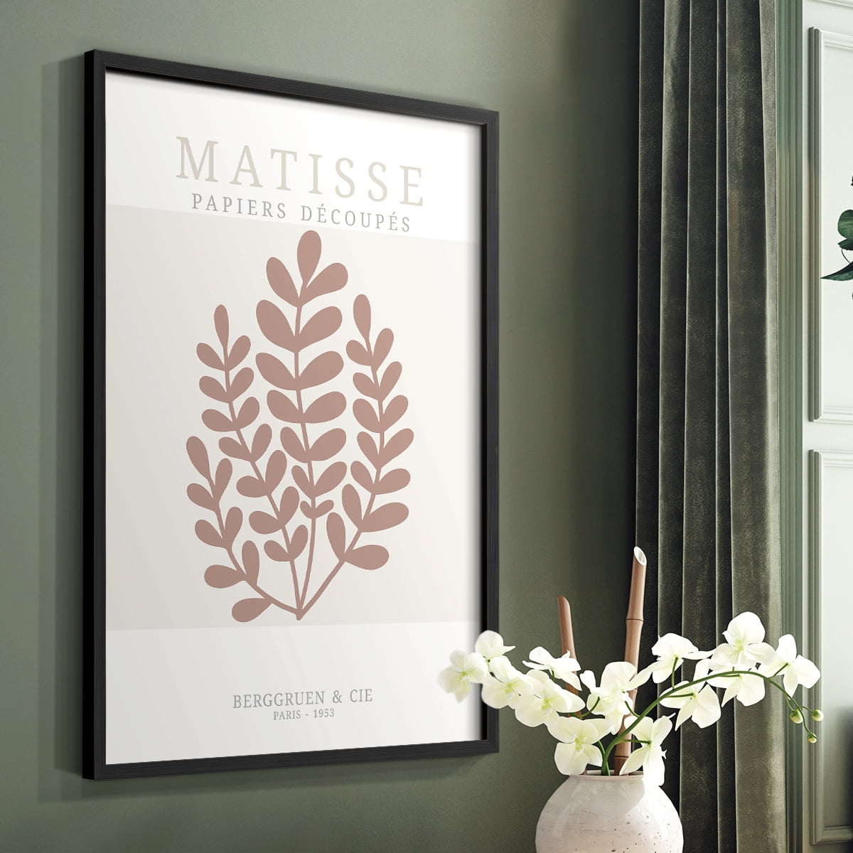 Matisse CDXXXIV in Black Solid Wood Framed Print No Nail Hanging