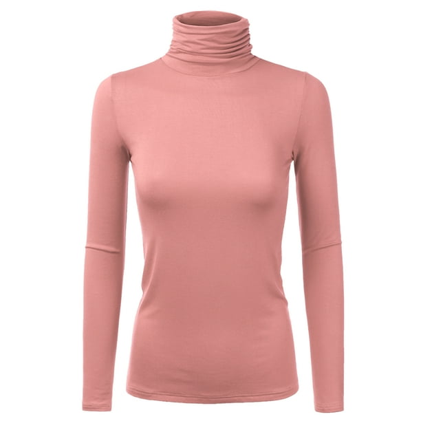 Doublju Women's Basic Slim Fit Sweater Long Sleeve Turtleneck T Shirt Top Pullover ANTIQMAUVE S Doublju Women's Basic Slim Fit Sweater Long Sleeve Turtleneck T Shirt Top Pullover ANTIQMAUVE S