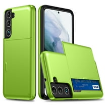 Compatible with Samsung Galaxy S24 Case, Wallet Cover Credit Card Holder Slot Sliding Back Pocket Anti-Scratch Dual Layer Protective Case Cover for Samsung Galaxy S24,Green