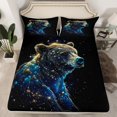 thumbnail image 2 of Manfei Rustic Bear Animal Twin Sheet Sets, Psychedelic Astrology Twin Fitted Sheet, Teens Kids Child Flat Sheet, Luxury Bedroom Decor, 3-Piece, 2 of 7