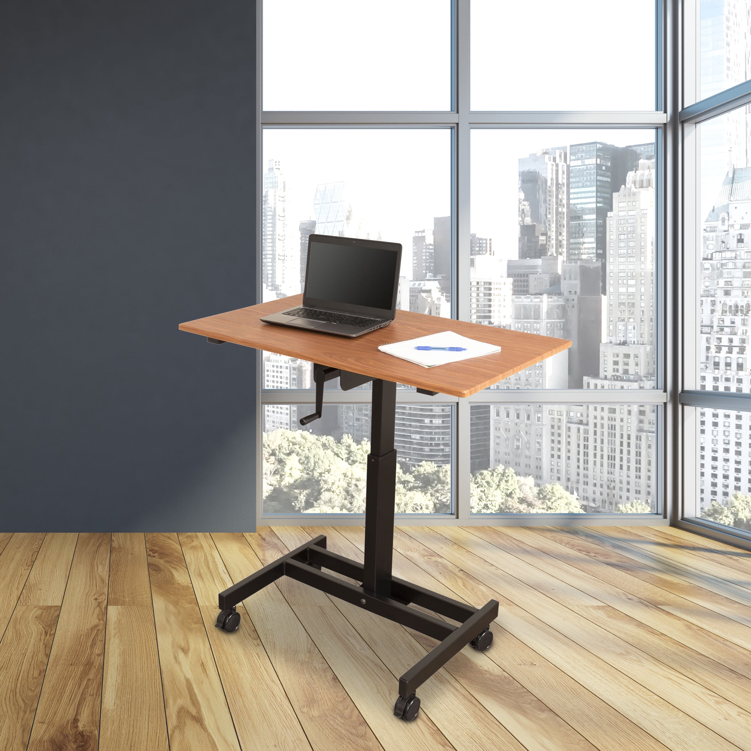 Single column crank adjustable stand up desk online