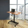 thumbnail image 2 of Stand Up Desk Store Crank Adjustable Height Single Column Rolling Mobile Standing Desk (Black Frame/Teak Top, 40" Wide), 2 of 8