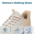 thumbnail image 6 of AOV Women's Slip On Running Sneakers Lightweight Breathable Walking Shoes Gym Workout Jogging Sport Tennis Sneakers Beige US 8, 6 of 7