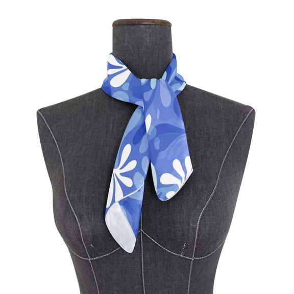 Square Scarf 24x24 Inch Blue Playful Splashes Silky Satin Sun Protection Neck Scarf for Women Multi-Purpose Head Wrap Bandana for Hair Bag Decoration