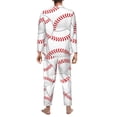 thumbnail image 5 of Kll Baseballs Sleepwear Mens Flannel Pajamas,Long Cotton Pj Set, 5 of 9