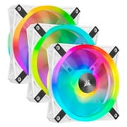 Corsair iCUE QL120 RGB 120mm RGB PWM White Fan — Triple Fan Kit with Lighting Node CORE CO-9050104-WW
