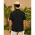 thumbnail image 2 of Youclos Men's Short Sleeve Textured Linen Shirts Hawaiian Button Down Shirts, 2 of 6