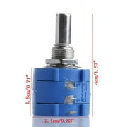 5K Ohm Rotary Potentiometer Variable Dial Resistor Precision 10-Multiturn Blue