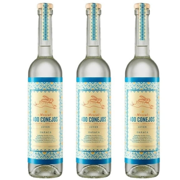 Paquete de 3 Mezcal 400 Conejos Joven 200 ml 400 Conejos  Joven