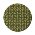 thumbnail image 1 of Floral Mouse Pad for Computers, Repeating Butterflies and Blossoming Rudbeckia Flowers in Dark Tones Print, Round Non-Slip Thick Rubber Modern Mousepad, 8" Round, Army Green Yellow, by Ambesonne, 1 of 2