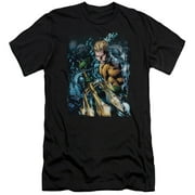 Justice League Aquaman #1 S/S Adult 30/1 T-Shirt Black