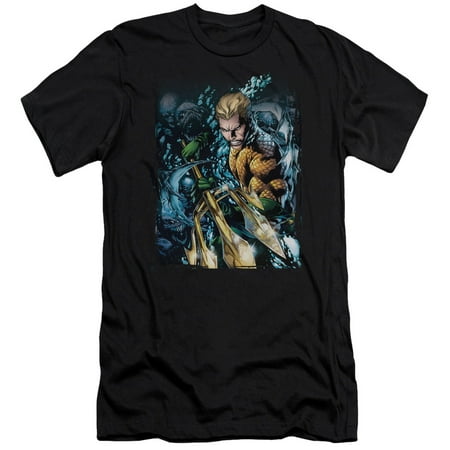 Justice League Aquaman #1 S/S Adult 30/1 T-Shirt Black