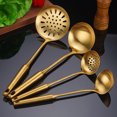 thumbnail image 3 of nipocaio 6pcs Stainless Steel Spatula, Soup Spoon, Kitchen Spoon, Frying Shovel, Titanium Plated Gold Kitchen Utensil Gift Set, 3 of 4
