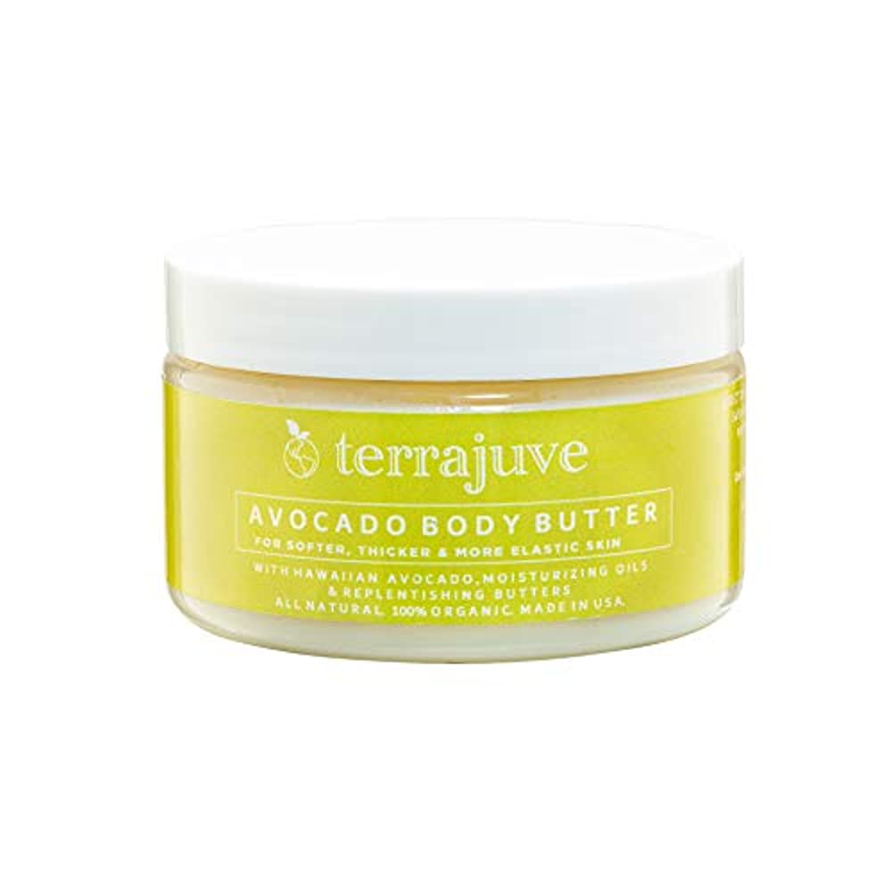 Organic Avocado Face and Body Cream Lotion by Terrajuve for a Soft Silky and Elastic Skin with Hawaiian Avocado Pure All Natural Made in USA