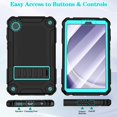 thumbnail image 5 of AVAWO Case for Samsung Galaxy Tab A9 8.7 Inch 2023 (SM-X110/X115/X117) with Kickstand, Shockproof Protective Cover Case for Galaxy Tab A9 2023 8.7”,Black+Cyan, 5 of 8