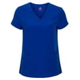 thumbnail image 2 of Natural Uniforms Women's Breathable Cool Stretch Fabric Scrub Top and cargo Pant Set (Dark Royal Blue, X-Small-Petite), 2 of 6