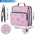 thumbnail image 3 of Water-Resistant 3-Ring Binder Organizer with Multiple Pockets Zipper Binder Bag for Office Dog Paw Prints and Bows, 3 of 8