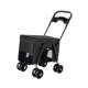 thumbnail image 2 of Cochecito para mascotas, cochecito para perros, plegable, suministros para mascotas, transportín grande para gatitos, carrito Negro, 2 of 9