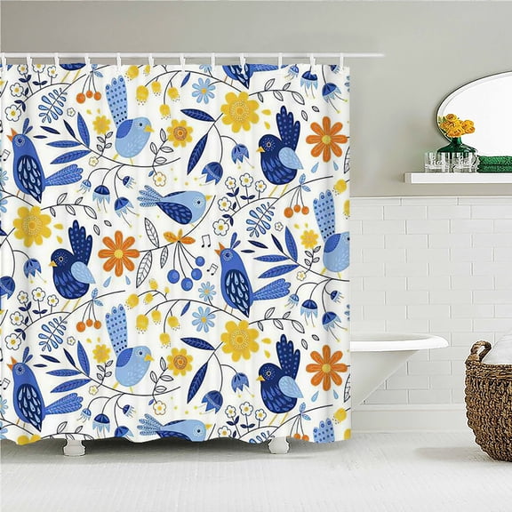 Home decoration bathroom shower curtain leaves Plant Leaf flower printed bathroo