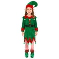 thumbnail image 3 of SiiRoh Kids Girls Christmas Elf Outfits 6-Piece Santa Claus Helper Suit for Xmas Party Dress Ups Green B 150, 3 of 7