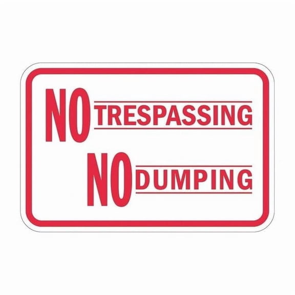 Lyle Rflctv No Trespassing Sign,12x18in,Alum T1-1736-EG_18x12