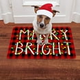 thumbnail image 2 of Tapis de Porte Joyeux et Lumineux Tapis de Noël Intérieur Extérieur Carreaux Rouges Tapis de Noël pour Porte d'Entrée Décorations de Vacances 17 Pouces x 30 Pouces, 2 of 5