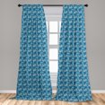 thumbnail image 4 of Ambesonne Vintage Curtains, Greeting Writing Pattern, Pair of 28"x63", Dark Turquoise White Grey, 4 of 4