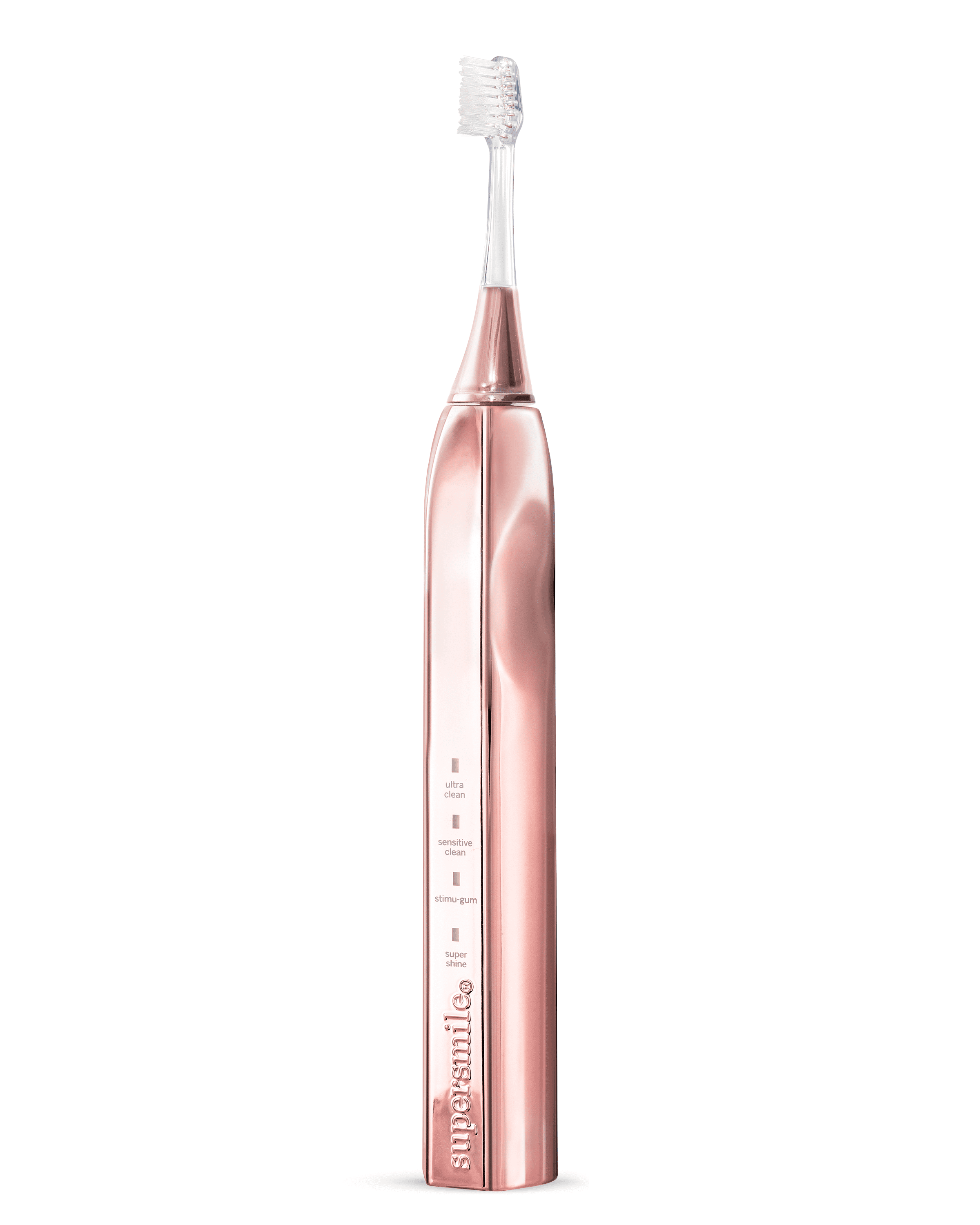 Supersmile Zina45 Sonic Pulse Electric Toothbrush - Rechargeable Whitening Tooth Brush w/Polishing Head - 4 Cleaning Modes, Rose Gold