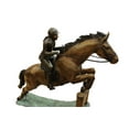 thumbnail image 2 of Nifao Jockey and Horse Jump a Fence Bronze Statue – Garden Outdoor Decor Sculpture, 60"L x 30"W x 51"H, 2 of 13