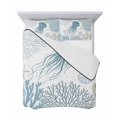 thumbnail image 7 of Quilts Queen Size Bedding Set, Blue Jellyfish Coastal Lightweight Quilted Comforter, Summer Beach Nautical Coral Soft Reversible Bedspread Coverlet with Pillow Covers for All Season, 90" x 96", 7 of 7