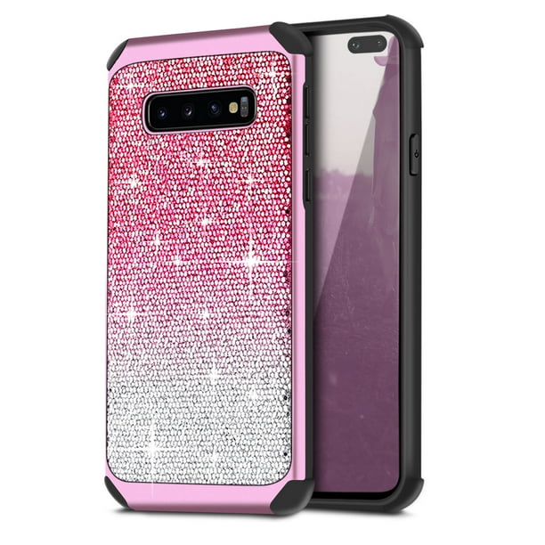 Galaxy S10+ Case, Cellularvilla Hybrid Shiny Sparkle Luxury Glitter Shockproof Protective Case
