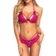 thumbnail image 1 of Gibobby Conjunto de lencería de Malla, Elegante Conjunto de Lencería con Bordado de Bloques de Color Ajustable para Mujer para Luna(Rosa caliente, 3XG), 1 of 3