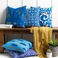thumbnail image 2 of Mark&Day Pillows - Jodoigne Bright Blue Decorative Throw Pillow Cover for Couch Sofa Bed - 18x18 Global Home Decor Cushion Covers for Living Room Bedroom (18" H x 18" W, Polyester Insert), 2 of 2