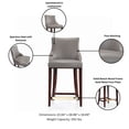 thumbnail image 4 of Shubert Counter Stool with Solid Wood Base in Dark Taupe - Set of 3, 4 of 7