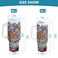 thumbnail image 3 of BZSMCE Tumbler 40oz Insulated Stainless Creative Watercolor Tree Printing Pattern Steel Water Bottles, 3 of 9