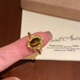 thumbnail image 1 of Anillo de oro con piedra ojo de tigre natural y banda ajustable para, 1 of 7