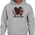 thumbnail image 2 of Peace Love Latte Hoodie Sweatshirt Unisex 4X-Large Grey, 2 of 5