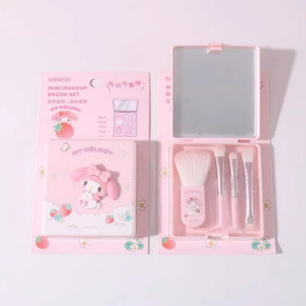 Miniso Sanrio-Juego de brochas de maquillaje con dibujos animados, juego de pinceles de maquillaje con diseño de Cinnamoroll Melody, chica, corazón, Kawaii, sombra de ojos, polvo, herramienta de maqui