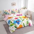 thumbnail image 2 of Erosebridal Chic Floral Bedding Comforter Set for Girls, Oil Painting Style Queen Bedding Sets, Pink Reversible, 7-Piece, 2 of 5