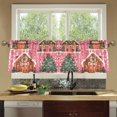 thumbnail image 4 of Yayeee Kitchen Curtains Set of 2 Light Filtering 57"x36" Over Sink Window Panels, Brown Gingerbread Houses, 4 of 7