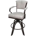 thumbnail image 5 of Miami Bar Height 30" Swivel Tilt Metal Bar Stool -Smoke Beige Fabric-Brown Frame, 5 of 6
