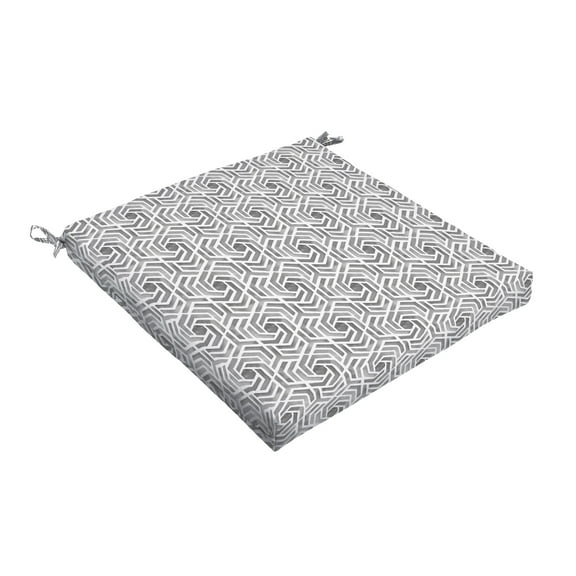Sorra Home Grey and White Geometric Indoor/Outdoor Cushion, Bristol