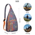 thumbnail image 3 of Trippy Weed Sling Backpack - Psychedelic Swirl Leaf Pattern, Fashion Forward Shoulder Pack, 3 of 4