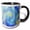 Black/White, variant on 3drose, Image of Fractal Galaxy in Blue and Yellow Swirls, 15oz Mug