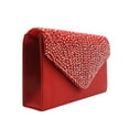 thumbnail image 3 of Dalazy Sac Enveloppe pour Femmes Portable Rectangulaire avec Strass Sac à Main de Fête Banquet Rouge, 3 of 6