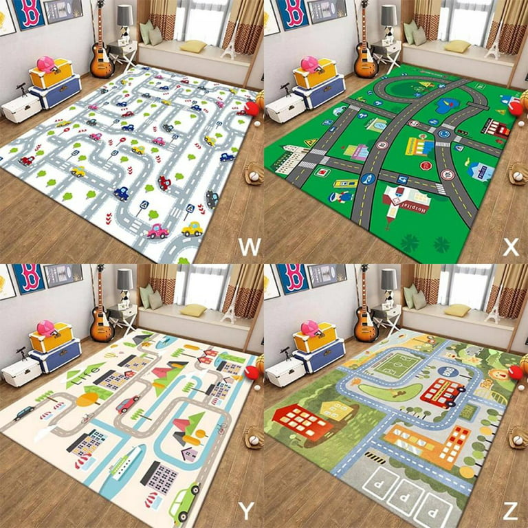 Ottomanson Machine Washable Non-Slip Rubberback Educational Town Traffic  Play Kids Bedroom, Playroom Area Rug & Reviews