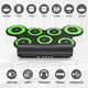 thumbnail image 5 of PAXCESS Juego de batería electrónica, almohadilla de práctica de batería enrollable, kit de batería midi con conector para auriculares, altavoz incorporado, pedales de batería, baquetas, 10 horas de t, 5 of 5