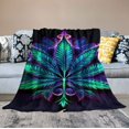 thumbnail image 2 of Nawypu  Cannabis Leaves Flannel Blanket Bohemian Mandala Sherpa Blanket Marijuana Weed Leaf Plush Blanket Galaxy Starry Sky Trippy Bed Blanket, Blue Purple Fuzzy Blanket Throw, 2 of 6