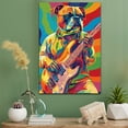 thumbnail image 2 of Boxer Dog Playing Bass Guitar Stretched Canvas Size 8x12 – Vintage Style Boxer Dog Art for Bass Guitar Fans, Great Gift for Dog Owners, 2 of 5